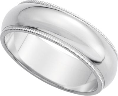 Milgrain Wedding Band - Size 7, 2.5mm - 8mm