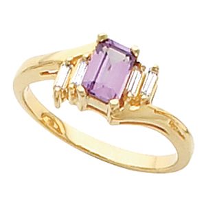 Accented Ring Mounting for Emerald/Octagon Center