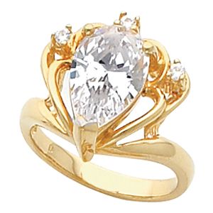 Ring Mounting for Pear Shape Gemstone 