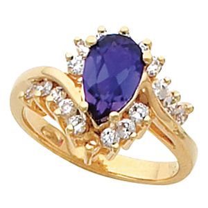 Ring Mounting for Pear Shape Gemstone 