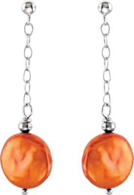 Freshwater Cultured Dyed Coin Pearl Earrings