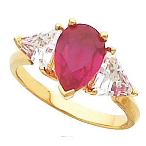 Ring Mounting for Pear Shape Gemstone 
