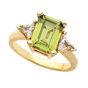 Ring Mounting for Emerald Shape Gemstone 
