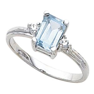 Ring Mounting for Emerald Shape Gemstone 