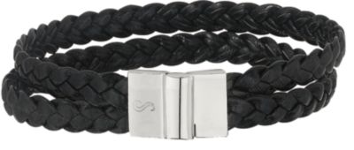 Braided Leather & Stainless Steel Bracelet