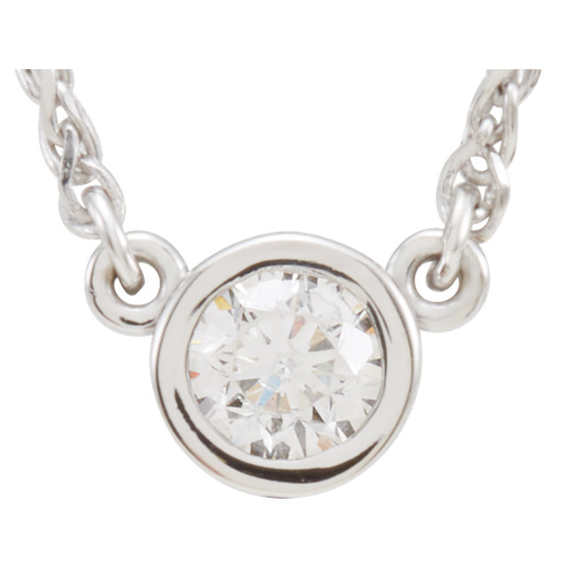 14kt White 1/4 CTW Diamond Solitaire 18" Necklace