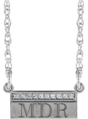 Accented Monogram Bar Necklace  