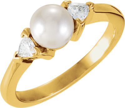 Ring Mounting for Pearl and Trillion Gemstones