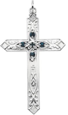 Cross with Imitation Birthstones