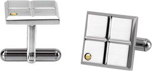 Stainless Steel & 18kt Yellow Cuff Links