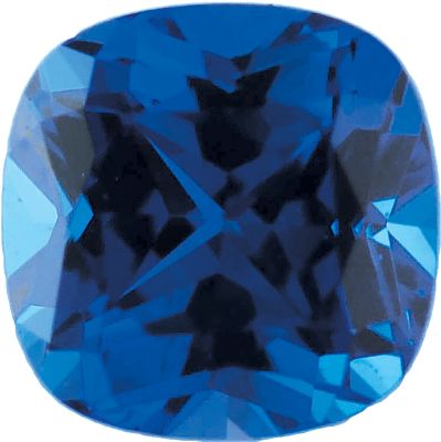 Antique Square Chatham Created Blue Sapphire