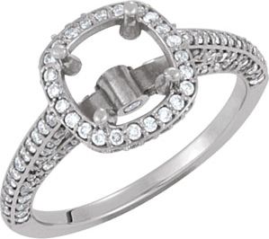Semi-Mount Engagement Ring or Matching Band