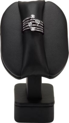 Black Leatherette Large Ring Stand Display