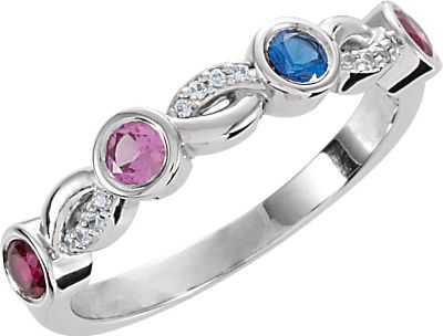 Round Stone Ring for Mothers