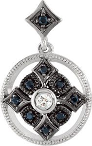 Genuine Spinel & Diamond Pendant