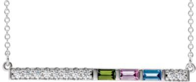 Accented Bar Family Necklace or Center  