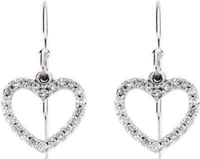 1/5 ct tw Diamond Heart Earrings