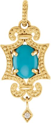 Granulated Design Dangle Pendant or Necklace 