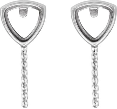 Trillion Bezel Cab Earring for Pearl