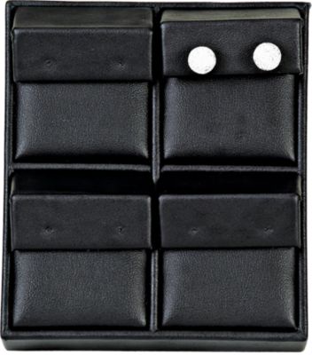Black Leatherette 4-Earring Tray Display