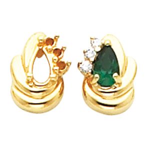Earring Mounting for Pear Shape Center