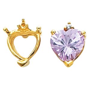 Earring Mounting for Heart Shape Center