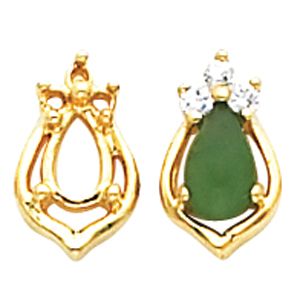 Earring Mounting for Pear Shape Center