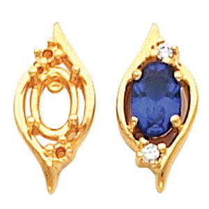 Earring Mounting for Oval Center