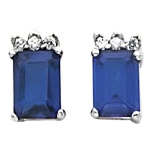 Earring Mounting for Emerald/Octagon Center