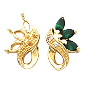 Earring Mounting for Marquise Center