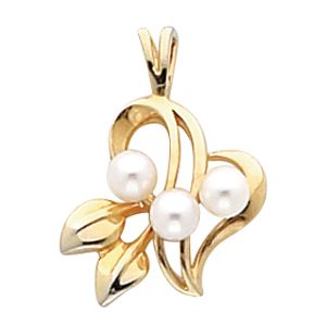 Heart and Leaf  Pendant Mounting for Pearl Center