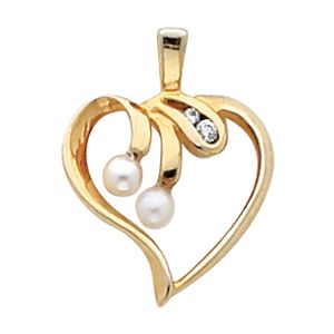 Heart Shape Pendant Mounting for Pearl Center
