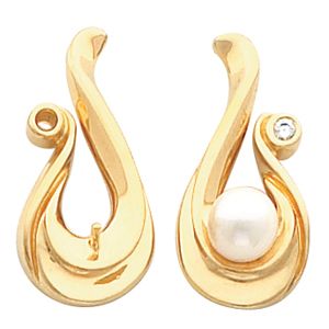 Drop Earring Mounting for Pearl  Center