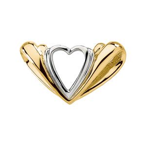 Two Tone Heart  Chain Slide