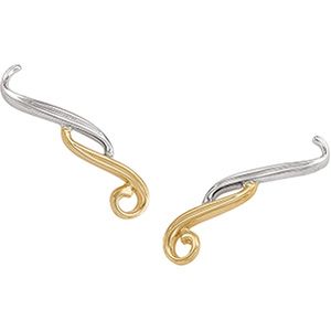 Two Tone Gold Fashion Ear Trims        			