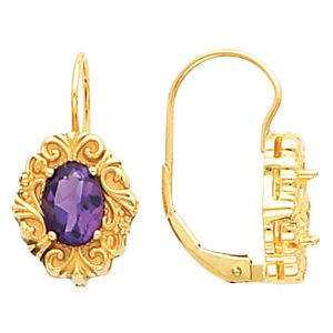 Lever Back Earring for Oval Center