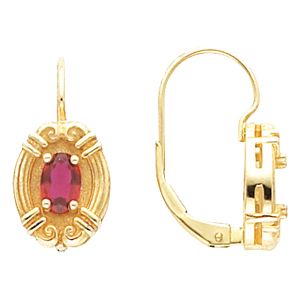 Lever Back Earring Mounting for Oval Center