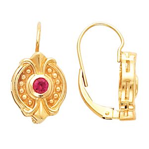 Lever Back Earring Mounting for  Round Center