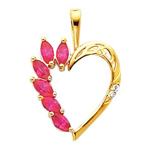 Heart Pendant Mounting for Marquise Center