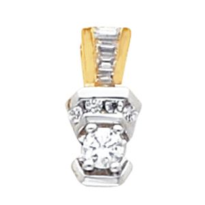 Solitaire Pendant Mounting with Baguette Accents