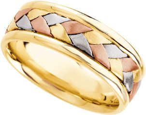 7.75mm Tri-Color Comfort-Fit Handwoven Band