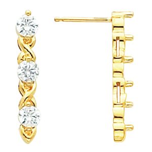 3-Stone  Earring Mounting