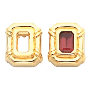 Earring Mounting for Emerald/Octagon Center