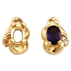 Earring Mounting for Oval Center