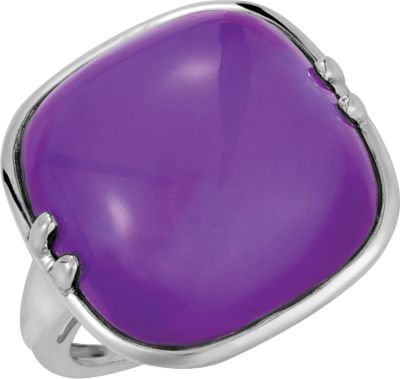 Genuine Dyed Mother of Pearl with White Quartz Top Ring