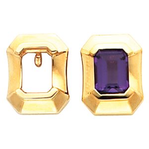 Earring Mounting for Emerald/Octagon Center