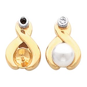 Drop Earring Mounting for Pearl  Center