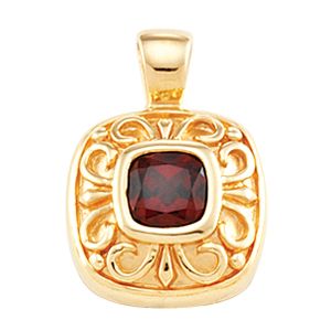 Bezel Pendant Mounting for Antique Cushion Center