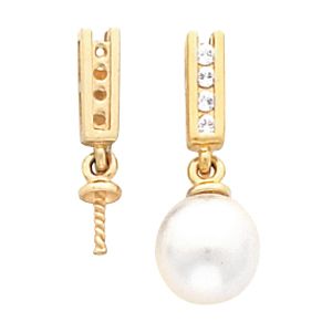 Drop Earring Mounting for Pearl  Center