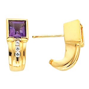 Earring Mounting for Square/Princess Center